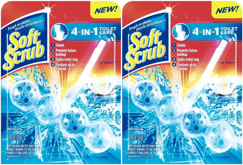 Soft Scrub 4-in-1 Toilet Care Rim Hanger, Sapphire Waters, 1.76 Ounce (Pack of 2) - Image 1